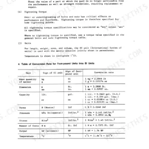 Mitsubishi 4D31, 4D31-T, 4D30, 4DR5, 6DR5, 4D3, DR manual page showing torque specifications and SI unit conversion table.
