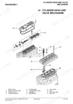 mitsubishi-s3l-to-s4l2-t-diesel-engine-service-manual-exploded-view-43.webp Mitsubishi S3L, S3L-T, S3L2, S3L2-T, S4L, S4L-T, S4L2, S4L2-T exploded view of cylinder head and valve mechanism components.