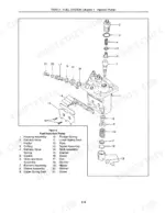 new-holland-1215-tractor-service-manual-40121510-torque-29-1.webp New Holland 1215, 1120, 1220, F1215 exploded view diagram of the fuel injection pump and component parts list.