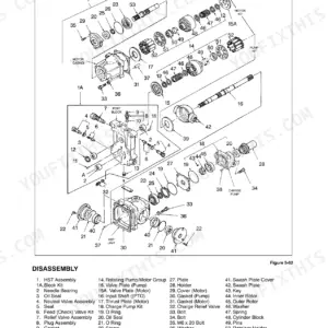 New Holland 1530, 1630, 1725, 1925, TC25, TC29, TC33, TC25D, TC29D, TC33D exploded view of HST transmission pump and motor