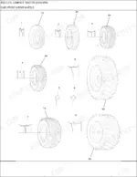 new-holland-1925-compact-tractor-parts-catalog-chassis-parts-4.webp New Holland 1925, 1925 3 CYL exploded view diagram showing front and rear wheel rim and tire assembly options.