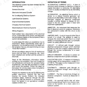 New Holland 2450, 2550 electrical manual introduction and definition of electrical terms and components.