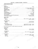 New Holland 3415 engine specifications table including cylinder block, head warp, and valve seat dimensions.