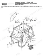 new-holland-3430-to-3230-3-cyl-ag-tractor-parts-catalog-cab-parts-614.webp Ford New Holland 3430, 3930, 4130, 4630 exploded view of tractor cab assembly.