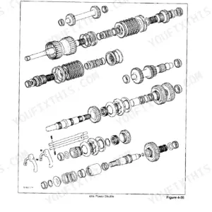 New Holland 555E, 575E, 655E, 675E, E Series Backhoe Loader, 9624515DS, 9624666DS, 9624714DS, 4x4 Power Shuttle exploded view.