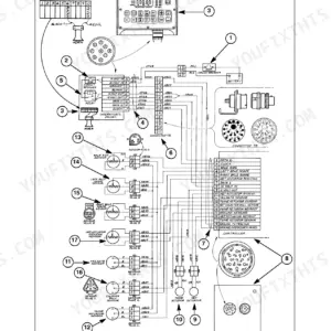 New Holland 638, 648, 658, 678, 688 Bale Command Plus electrical wiring diagram showing sensors, controller, and actuators.