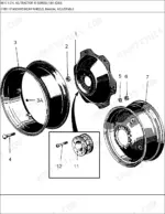 new-holland-6610-ag-tractor-parts-catalog-drivetrain-parts-17.webp Ford 6610 exploded view of standard manual adjustable rear wheels, rim, hub, and mounting hardware components.