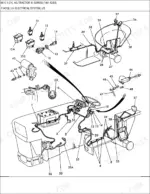 new-holland-6610-ag-tractor-parts-catalog-electrical-parts-524.webp Ford 6610 tractor electrical system parts drawing showing battery, wiring harness, switches, and lighting components.