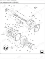 new-holland-8670-6-cylinder-ag-tractor-parts-catalog-drivetrain-parts-219.webp New Holland 8670 exploded view diagram of transmission housing, gears, bearings, and related internal components.