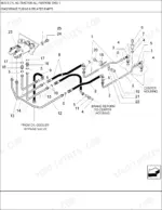 new-holland-8670-6-cylinder-ag-tractor-parts-catalog-hydraulic-parts-19.webp New Holland 8670 exploded view diagram of brake tubing, hoses, and related hydraulic fittings for center housing.