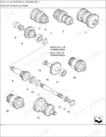 new-holland-8770-6-cyl-ag-tractor-all-purpose-parts-catalog-drivetrain-parts-222.webp New Holland 8770, 8670, 8870, 8970, G170, G190, G210, G240 exploded view of transmission input shaft and clutch components.