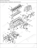 new-holland-8770a-tractor-parts-catalog-engine-parts-180.webp New Holland 8770A, 8770A 6 CYL AG exploded view of engine cylinder block, head, and related assembly components.