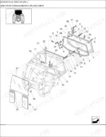 new-holland-8870a-6-cyl-ag-tractor-parts-catalog-cab-parts-372.webp New Holland 8870A, 8870A 6 CYL AG exploded view of cab front and rear windows, glass, hinges, and mounting hardware.