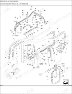 new-holland-8970a-6-cyl-ag-tractor-parts-catalog-hydraulic-parts-115.webp New Holland 8970A, 8970A 6 CYL AG exploded view of standard low pressure hydraulic lines, fittings, and filter assembly.