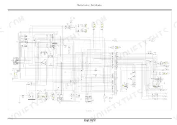 New Holland T3.50F, T3.55F, T3.65F, T3.75F electrical system wiring diagram showing connections and components.