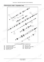 New Holland WORKMASTER 35, WORKMASTER 40, Boomer 30, Boomer 35 12x12 transmission shaft exploded view diagram.