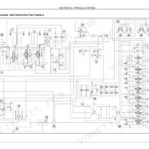 New Holland B90B to B115B loader backhoe hydraulic diagram for 2WS center pivot pilot models.