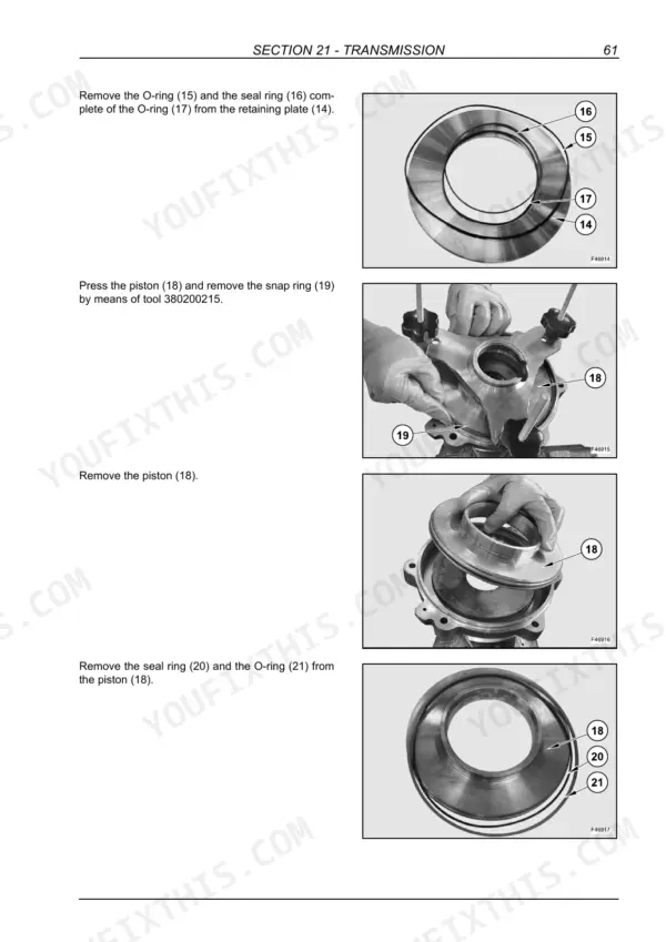 New Holland B90B repair manual - Section 21 - Transmission