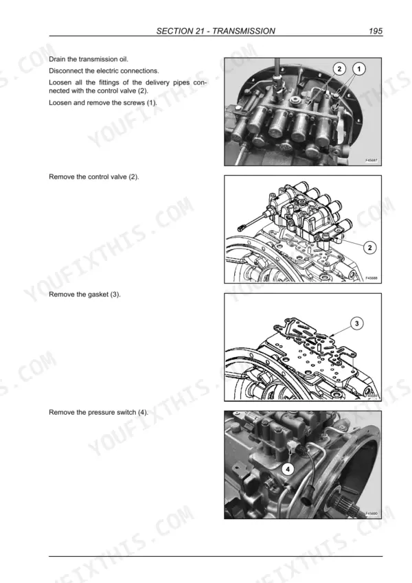 New Holland B90B repair manual - Section 21 - Transmission