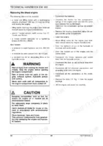 new-holland-construction-ew-160-hydraulic-excavator-technical-manual-73179372-00-procedures-131.webp New Holland EW 160 technical manual page detailing the diesel engine removal procedure and safety warnings.