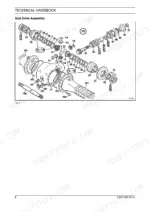New Holland LW 80 exploded view diagram of the axle drive assembly showing gears, bearings, and housing.