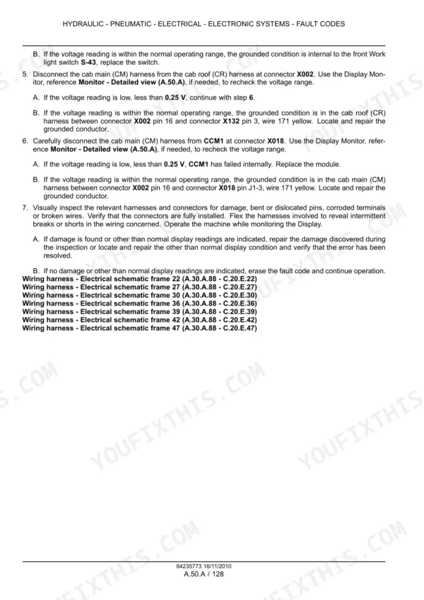 New Holland CR9040 service manual - Fault Codes and Diagnostics, Hydraulic - Pneumatic - Electrical - Electronic Systems - Fault Codes