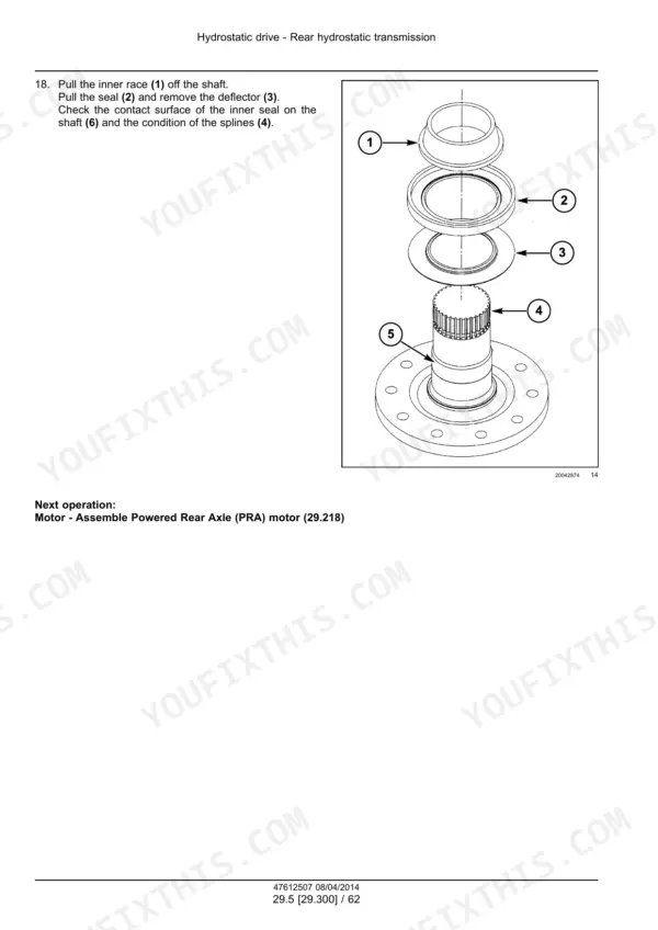 New Holland CX7080 Elevation service manual - Hydrostatic Drive, Next operation