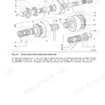 New Holland D350, Crawler Dozer: Exploded view diagram of transmission input shaft components and clutch packs.