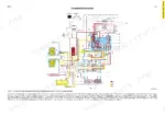 new-holland-d350-crawler-dozer-workshop-manual-604-13-532-00-system-diagram-67.webp New Holland D350, Crawler Dozer: Transmission hydraulic system diagram with 1st reverse speed engaged and component legend.