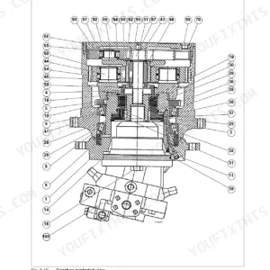 New Holland DC70, DC80, DC100 gearbox exploded view diagram for final drive disassembly.