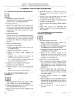 New Holland E130 shop manual page covering general repair precautions, safety procedures, and hydraulic equipment maintenance.