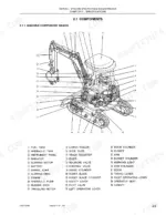 new-holland-e15-hydraulic-excavator-shop-manual-87360157-na-exploded-view-25.webp New Holland E15 excavator machine component names diagram with numbered parts list for engine, boom, and hydraulic systems.
