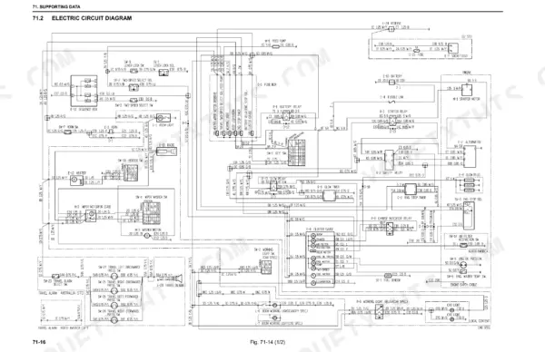 New Holland E18SR, CX17B electric circuit diagram showing battery, starter motor, alternator, and relay connections.