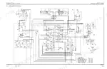 New Holland E80 hydraulic system schematic diagram showing control valves, travel motors, and valve pressure specifications.
