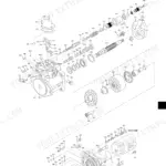New Holland E80MSR hydraulic pump and regulator structural exploded view diagram showing internal components.