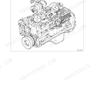 New Holland F106.6, F106.6A, GRADER engine F4BE0684K isometric line drawing showing turbocharger and fuel system components.