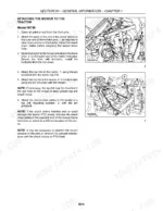 new-holland-h6730-h6740-h6750-disc-mower-service-manual-84207377-procedures-7.webp New Holland H6730, H6740, H6750 procedure for attaching the mower to the tractor with hitch and top link diagrams.