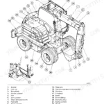 New Holland Kobelco MH2.6, MH3.6 wheeled excavator main components diagram with numbered parts list.