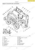 new-holland-kobelco-mh2-6-mh3-6-excavator-service-manual-604-13-477-exploded-view-64-1.webp New Holland Kobelco MH2.6, MH3.6 wheeled excavator main components diagram with numbered parts list.