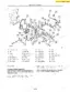 New Holland L160, L170 engine timing gear cover exploded view diagram with parts list and reassembly precautions.