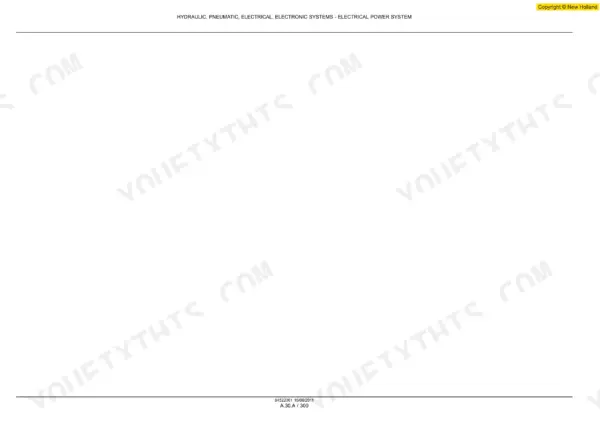New Holland L213 repair manual - Electrical Power System, Hydraulic, Pneumatic, Electrical, Electronic Systems - Electrical Power System
