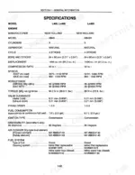 new-holland-l465-lx465-lx485-skid-steer-loader-repair-manual-86587274-specs-36.webp New Holland L465, Lx465, Lx485 engine specifications table including bore, stroke, torque, and valve clearance data.
