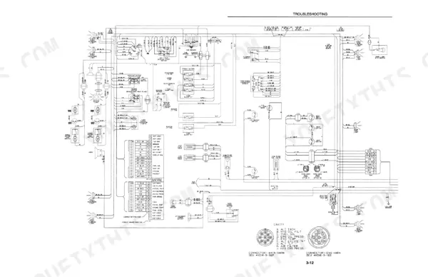 New Holland L465, Lx465, Lx485 electrical wiring diagram showing instrument panel, fuse blocks, and connector pinouts.