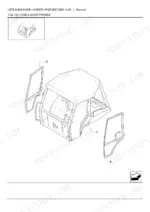 new-holland-lb75-b-to-lb115-backhoe-loader-parts-catalog-cab-parts-338.webp New Holland LB75.B Backhoe Loader Upgrade 2000 exploded view diagram of cab and door frame components.