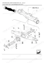 new-holland-lb75-b-to-lb115-backhoe-loader-parts-catalog-chassis-parts-145.webp New Holland LB75.B, LB85, LB90, LB95, LB110, LB115, LB75.B BACKHOE LOADER UPGRADE 2000, 2WD front axle bushings and supports diagram.
