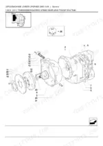 new-holland-lb75-b-to-lb115-backhoe-loader-parts-catalog-drivetrain-parts-107.webp New Holland LB75.B Backhoe Loader Upgrade 2000 transmission gearing speed gear 2WD power-shuttle exploded view diagram.