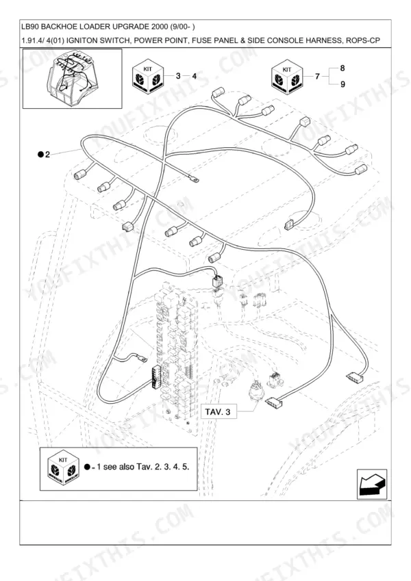 New Holland LB90 parts catalog - Cab, ROPS and Controls, LB90 Backhoe Loader Upgrade 2000 (9/00- )