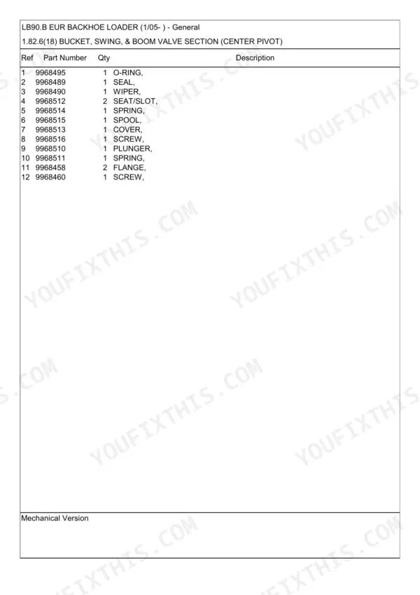 New Holland LB90.B parts catalog - Hydraulic Reservoir and Pumps, LB90.B EUR BACKHOE LOADER (1/05- ) - General