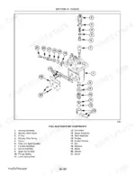 new-holland-ls120-ls125-skid-steer-loader-repair-manual-exploded-view-185.webp New Holland LS120, LS125 exploded view of fuel injection pump components including housing, valves, and springs.