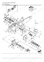 new-holland-ls140-ls150-skid-steer-loader-parts-catalog-drivetrain-parts-101.webp New Holland LS140, LS150, LS140 SKID STEER LOADER final drive exploded view diagram showing chain, sprockets, and axle components.